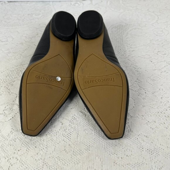 Women's Flats, Classic Franco Sarto, Black Leather Flats, Pumps, size 6M - Picture 2 of 9